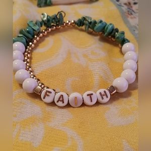 Natural Turguoise Faith Triple layer Bracelet